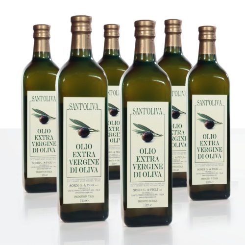 Conf. 6 bottiglie da 1 litro - Olio Extra vergine SANT'OLIVA - 100% Italiano 2025-2026