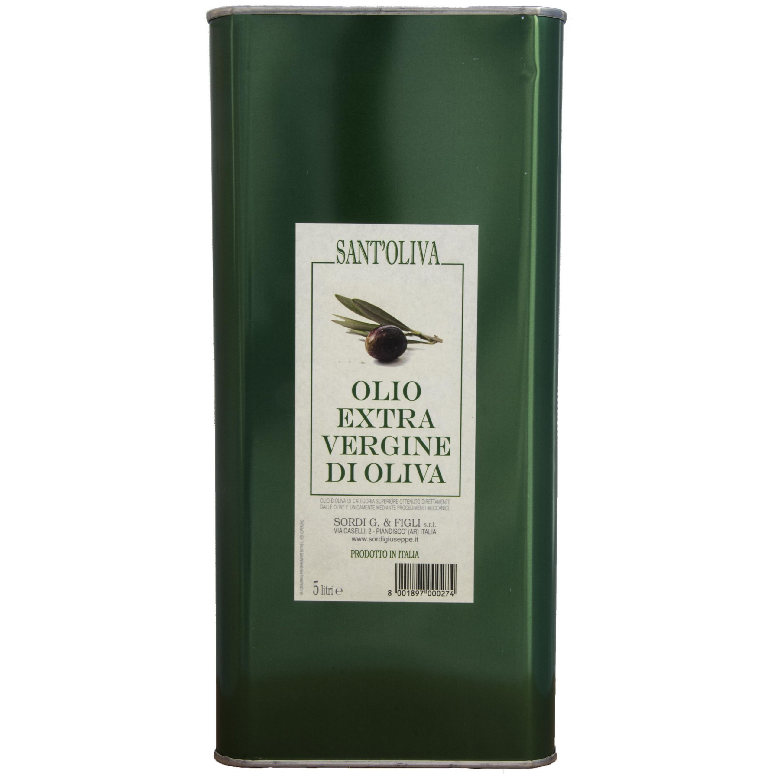 2 Lattine da 5 Lt di olio extra vergine d'oliva 100% Italiano