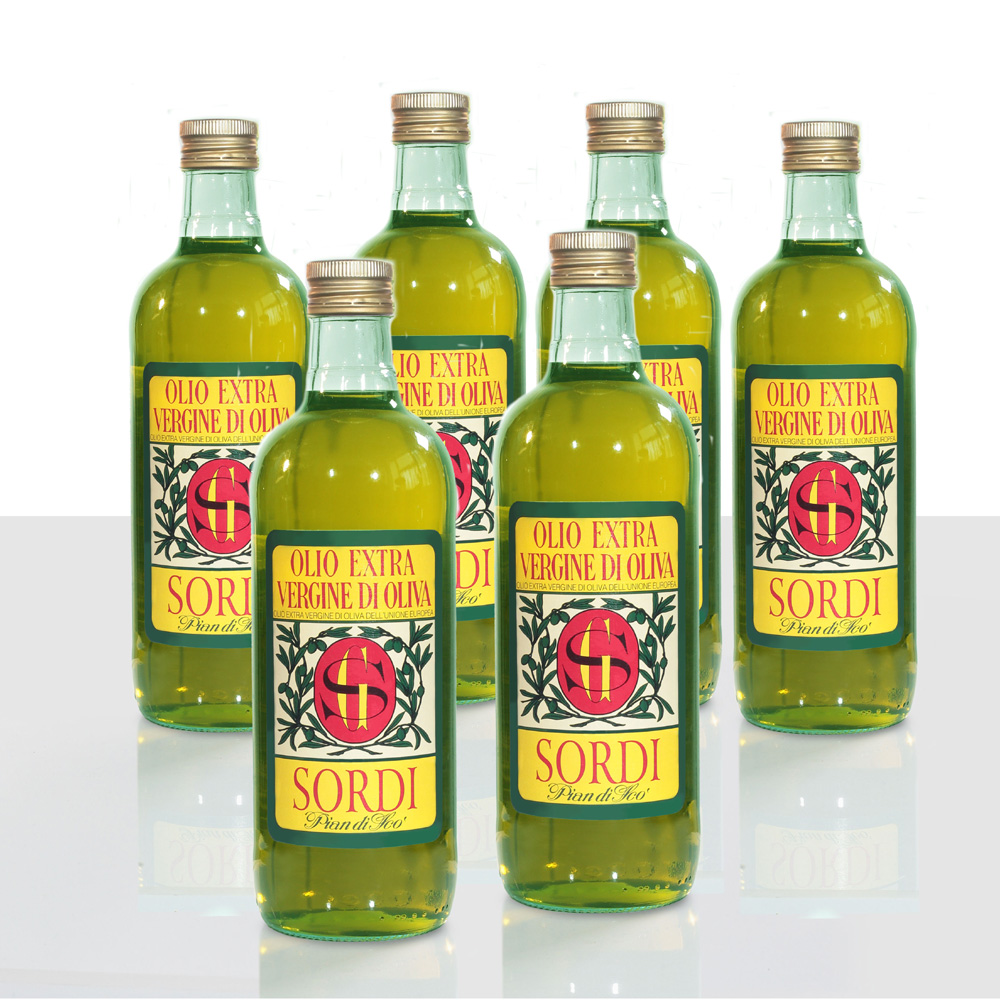 Conf. 6 bottiglie da 1 litro - Extra vergine di oliva dell'Unione Europea –  Sordi Giuseppe & Figli S.r.l