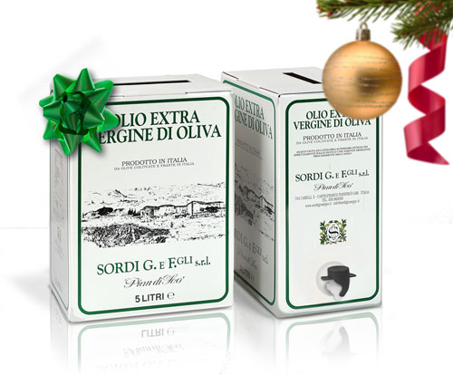 Confezione regalo BoxOil LT 5 Piandisco' Olio extra vergine di oliva 100% Prodotto Italia RACCOLTO 2025-2026