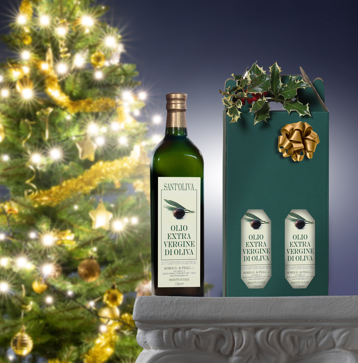 N.2 Bottiglia Lt 1 Olio extra vergine di oliva 100% Italia SantOliva Raccolto 2025-2026